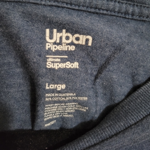 Mens Urban Pipeline Crewneck Tee - Large - Blue - Picture 2 of 2